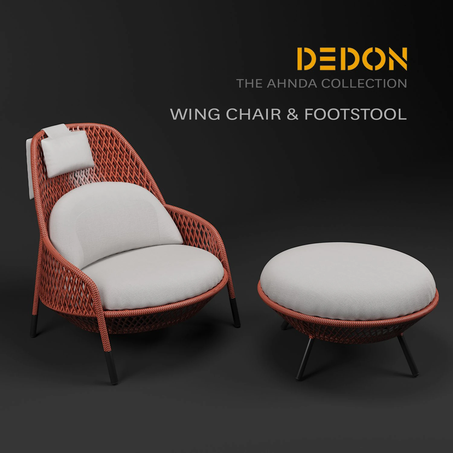 dedon wing chair footstool 3D Model .c4d .max .obj .3ds .fbx .stl .blend