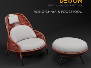 dedon wing chair footstool Model 3D