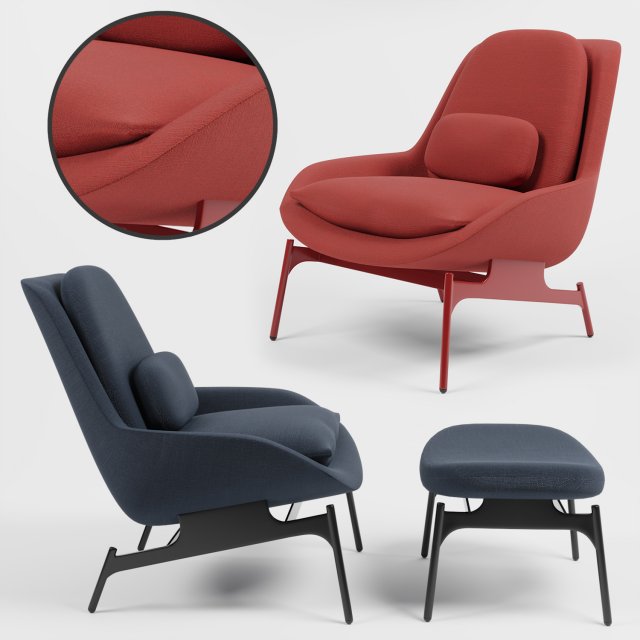 field lounge chair and field ottoman 3D-Modell .c4d .max .obj .3ds .fbx .stl .blend 