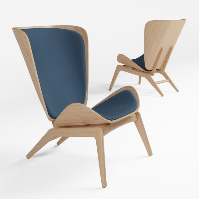 oak armchair the reader by vita copenhagen 3D Model .c4d .max .obj .3ds .fbx .stl .blend 