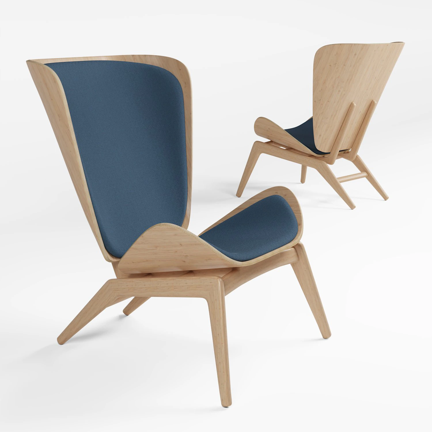 oak armchair the reader by vita copenhagen 3D Model .c4d .max .obj .3ds .fbx .stl .blend 
