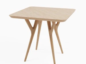 wood organic chair and table 3D Model