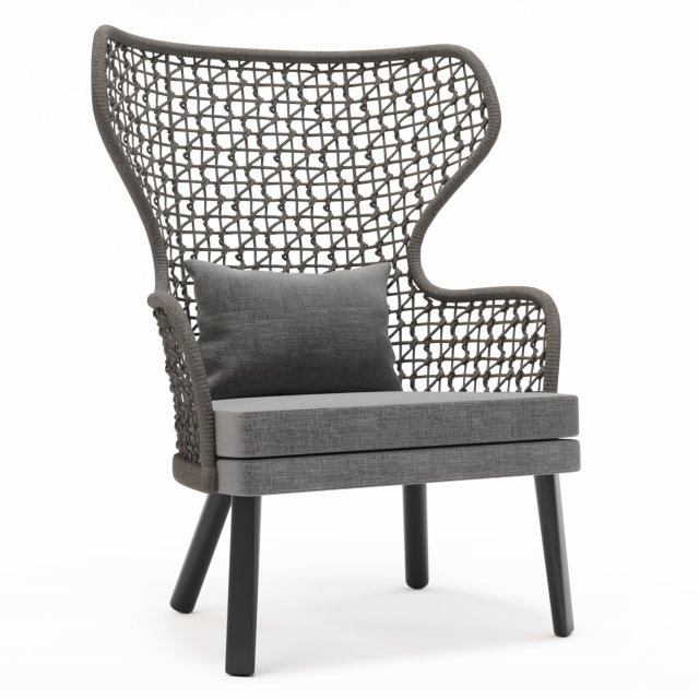 bergere rope garden armchair Model 3D .c4d .max .obj .3ds .fbx .stl .blend 