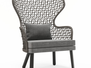 bergere rope garden armchair Model 3D