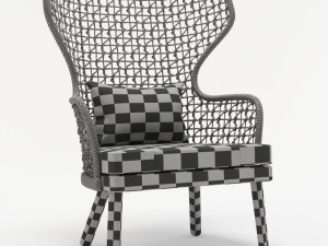 bergere rope garden armchair Model 3D