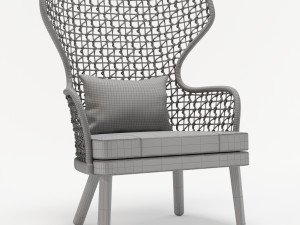 bergere rope garden armchair Model 3D