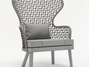 bergere rope garden armchair 3D Model