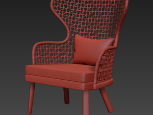 bergere rope garden armchair Model 3D