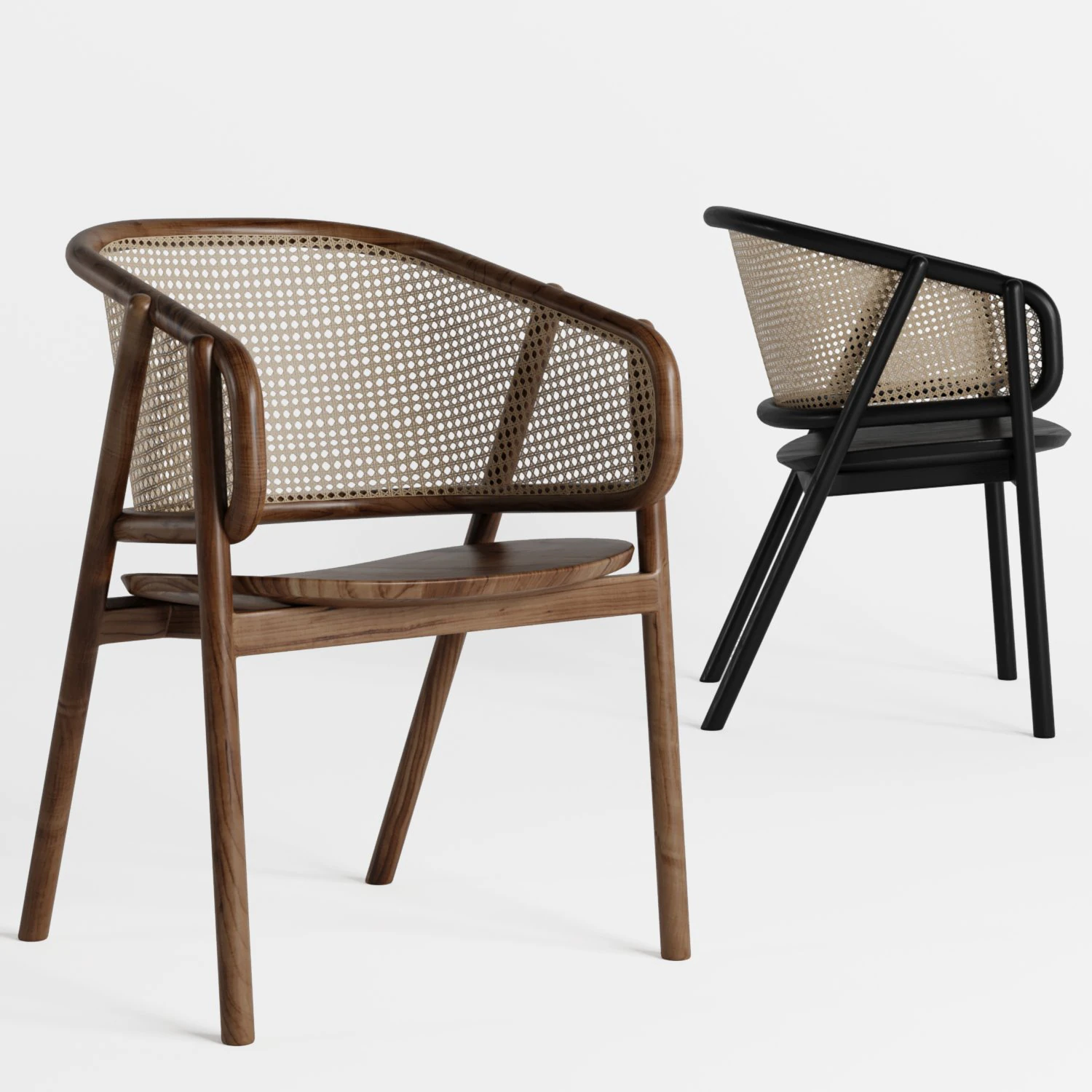 cane armchair 3D Model .c4d .max .obj .3ds .fbx .stl .blend