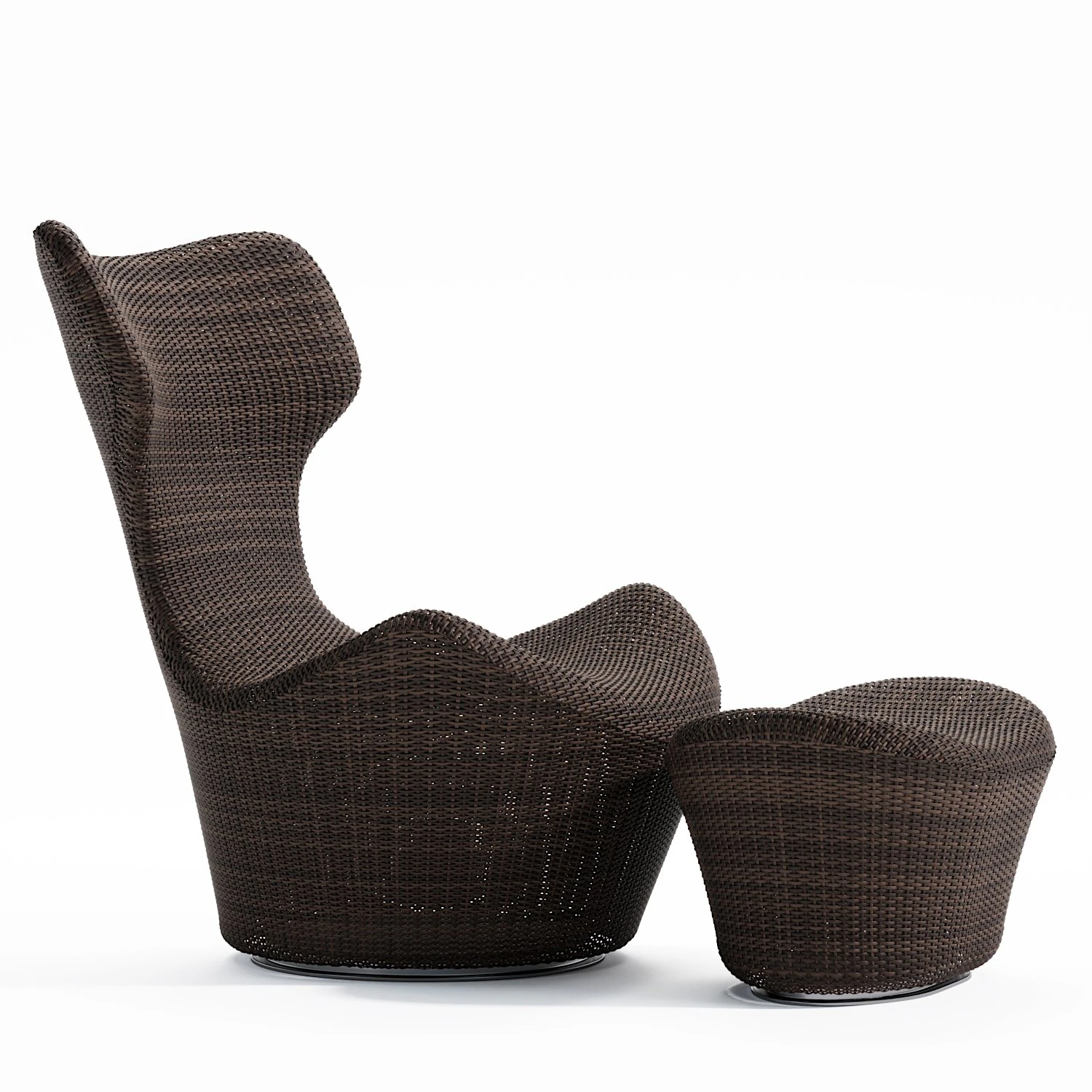 grande papilio outdoor armchair with ottoman 3D Model .c4d .max .obj .3ds .fbx .stl .blend