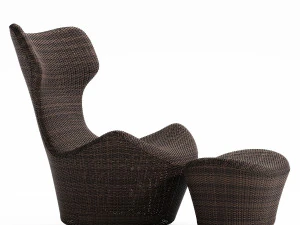 grande papilio outdoor armchair with ottoman 3D Model