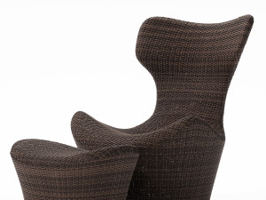 grande papilio outdoor armchair with ottoman Modèle 3D