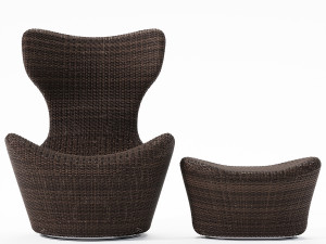 grande papilio outdoor armchair with ottoman Modèle 3D