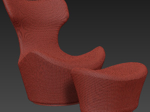 grande papilio outdoor armchair with ottoman Modèle 3D