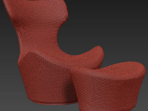 grande papilio outdoor armchair with ottoman 3D Model