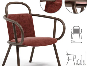 lounge armchair zantilam by very wood 3D Model