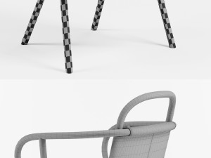 lounge armchair zantilam by very wood 3D Model