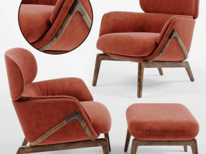 Fotel luca nichetto elysia i otomana nino Model 3D