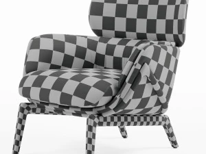luca nichetto elysia lounge chair and nino ottoman 3D Model