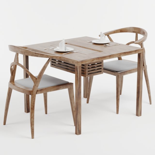 dining table and chair Model 3D .c4d .max .obj .3ds .fbx .stl .blend 