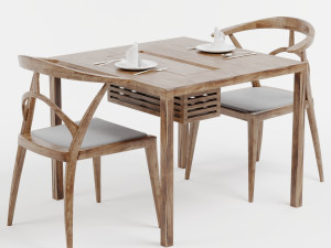 dining table and chair Model 3D