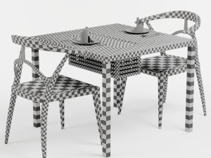 dining table and chair Model 3D