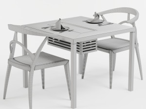 dining table and chair Model 3D