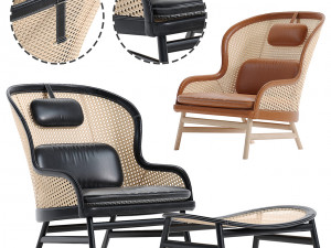 the dandy armchair with ottoman by grsns Model 3D