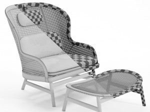 the dandy armchair with ottoman by grsns 3D 模型