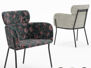 azalea gray mink chair Model 3D