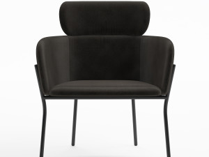 azalea gray mink chair 3D 模型