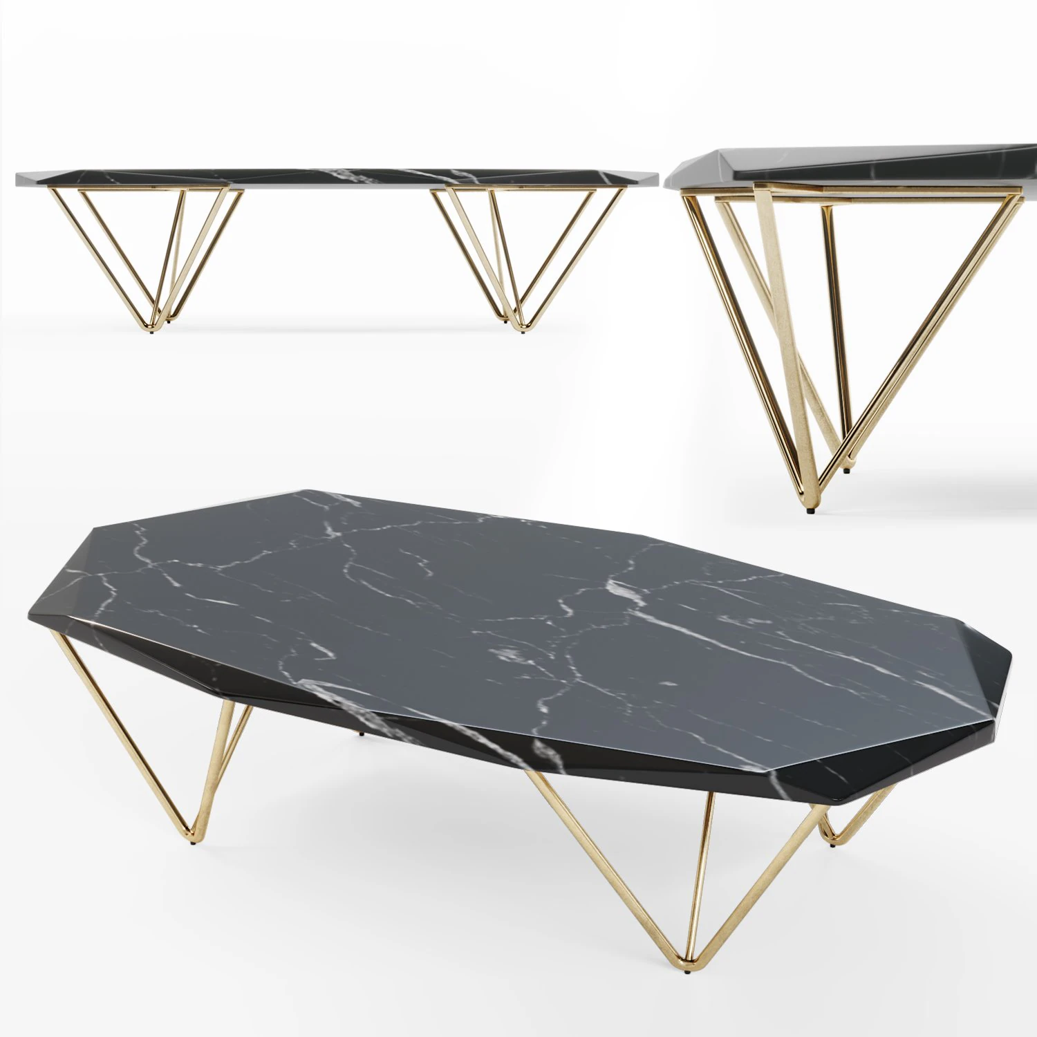 liquid marble coffee table 3D Model .c4d .max .obj .3ds .fbx .stl .blend 