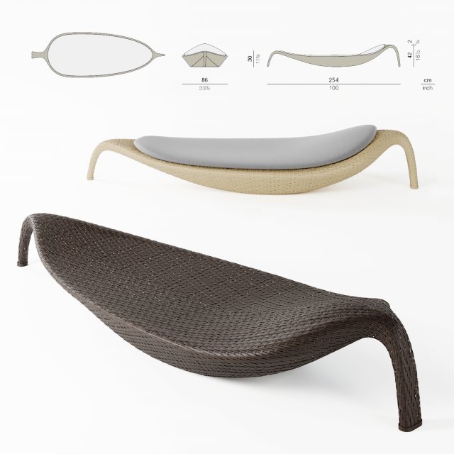 beach chair - the leaf collection 3Dモデル .c4d .max .obj .3ds .fbx .stl .blend