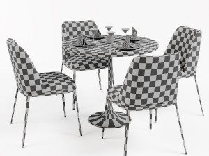 table and chair 2 3D Model