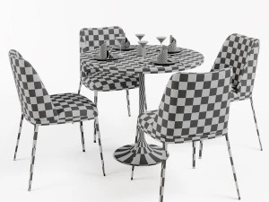 table and chair 2 3D Model