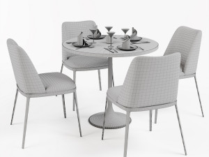 table and chair 2 3D Model