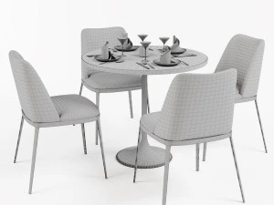 table and chair 2 3D Model