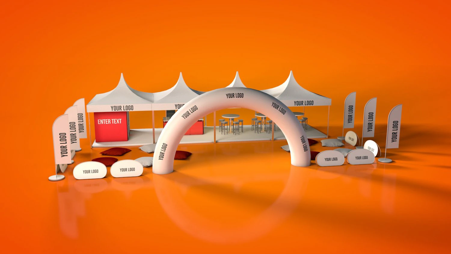 outdoor event tent stand 3D Model .c4d .max .obj .3ds .fbx .stl .blend 
