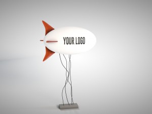 balloon arch - zeplin - triangle flag Model 3D