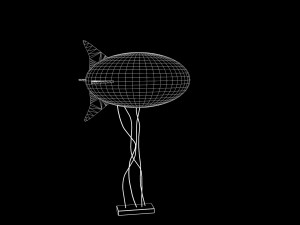 balloon arch - zeplin - triangle flag Model 3D