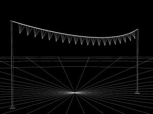 balloon arch - zeplin - triangle flag Model 3D