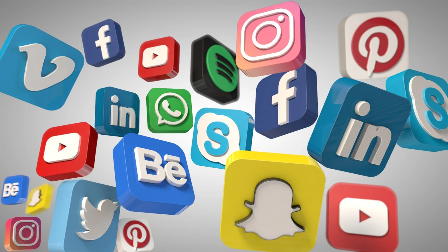 social media icons 3D Model .c4d .max .obj .3ds .fbx .stl .blend 