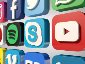 social media icons 3D Model