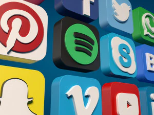 social media icons 3D Model