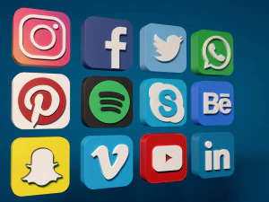 social media icons 3D Model