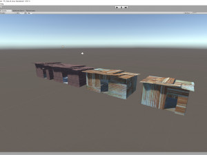 corrugated steel shed - rusty metal shack pack low-poly Modelo 3D