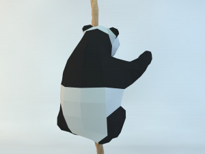 lowpoly cute panda with rope low-poly 3d print model 3D Принт Модель