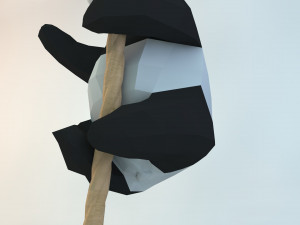 lowpoly cute panda with rope low-poly 3d print model 3D Принт Модель
