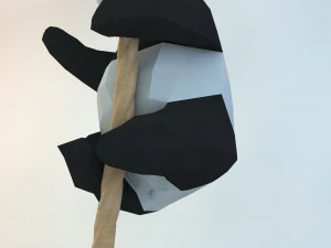 lowpoly cute panda with rope low-poly 3d print model 3D Print Model