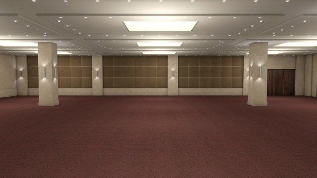 hotel conference hall low-poly 3D Model .c4d .max .obj .3ds .fbx .stl .blend 